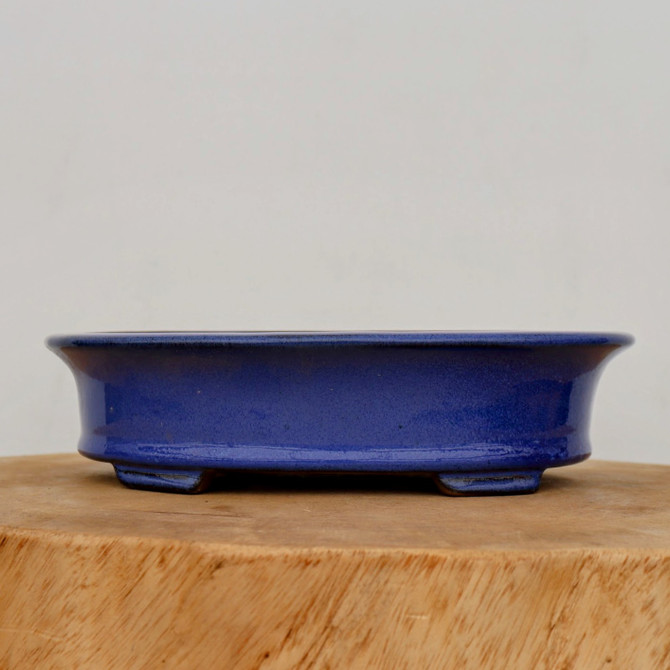 9-Inch Blue Glazed Yixing Bonsai Pot (No. 2402b)
