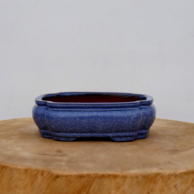 6-Inch Blue Glazed Yixing Bonsai Pot (No. 2397b)