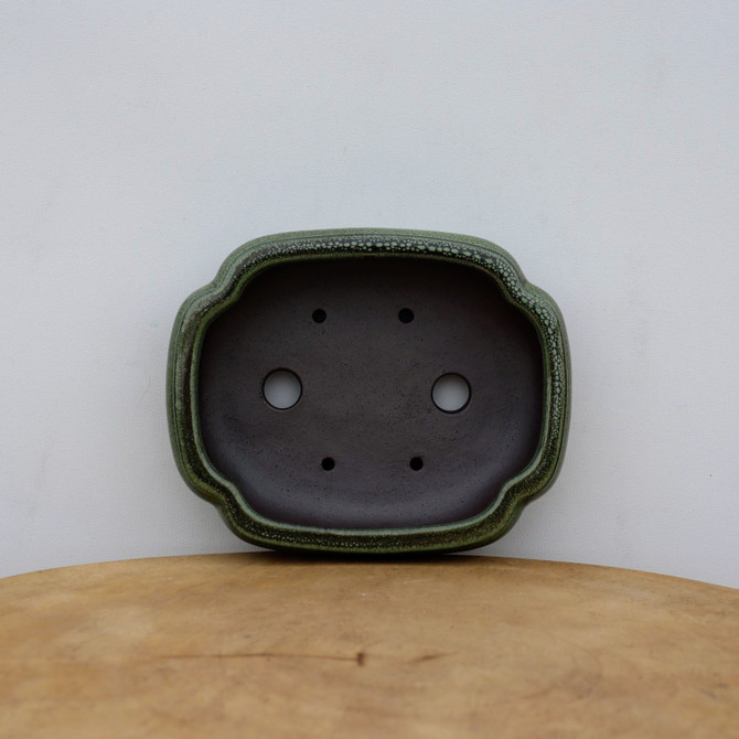 6-Inch Green Glazed Yixing Bonsai Pot (No. 2397f)