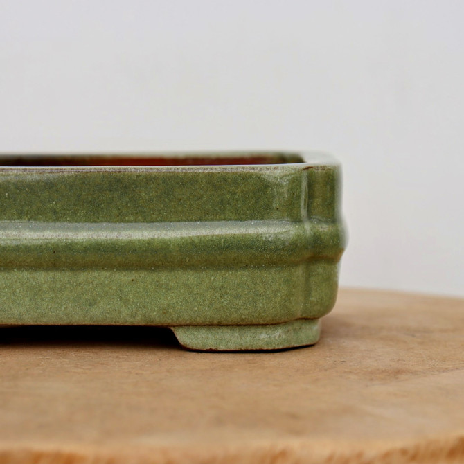 6-Inch Green Glazed Yixing Bonsai Pot (No. 2399a)