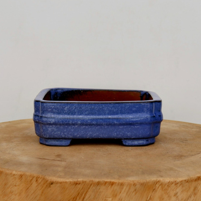 6-Inch Blue Glazed Yixing Bonsai Pot (No. 2399d)