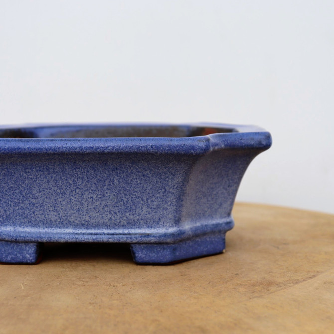 7-Inch Blue Glazed Yixing Bonsai Pot (No. 2411a)