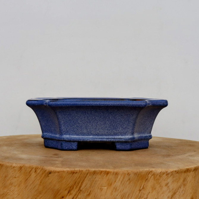 7-Inch Blue Glazed Yixing Bonsai Pot (No. 2411a)