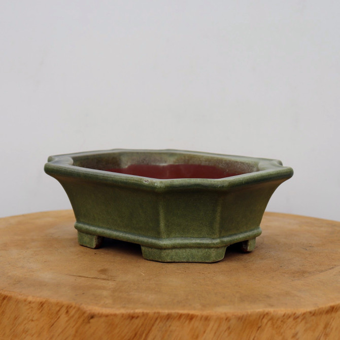 7-Inch Green Glazed Yixing Bonsai Pot (No. 2411b)