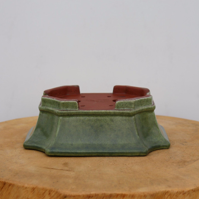 7-Inch Green Glazed Yixing Bonsai Pot (No. 2411b)