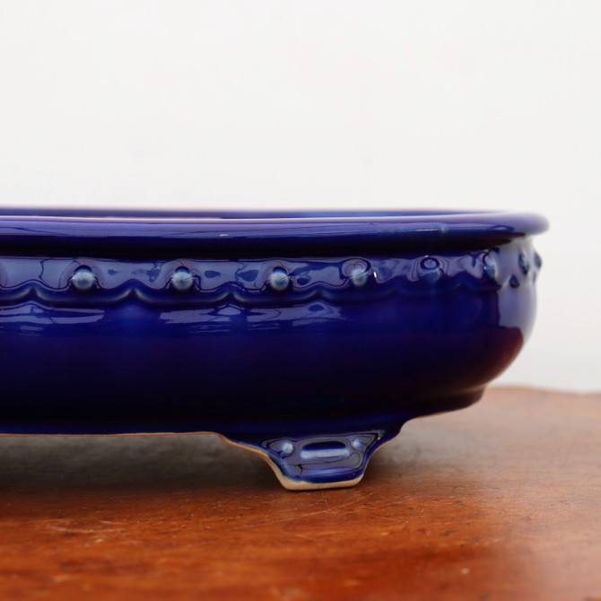 14-Inch Blue Glazed Yixing Bonsai Pot (No. 2412b)