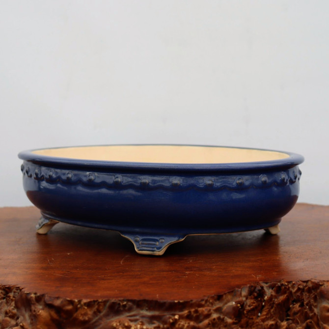 14-Inch Blue Glazed Yixing Bonsai Pot (No. 2412c)