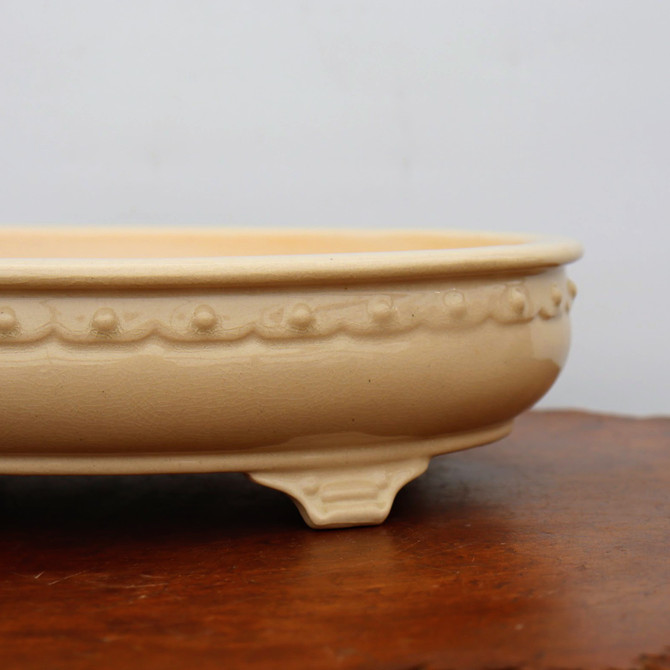 14-Inch Cream Glazed Yixing Bonsai Pot (No. 2412d)