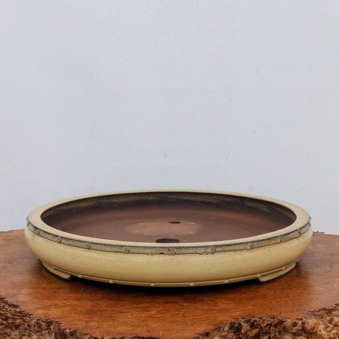 17-Inch Round Glazed Yixing Bonsai Pot (No. 2372a)