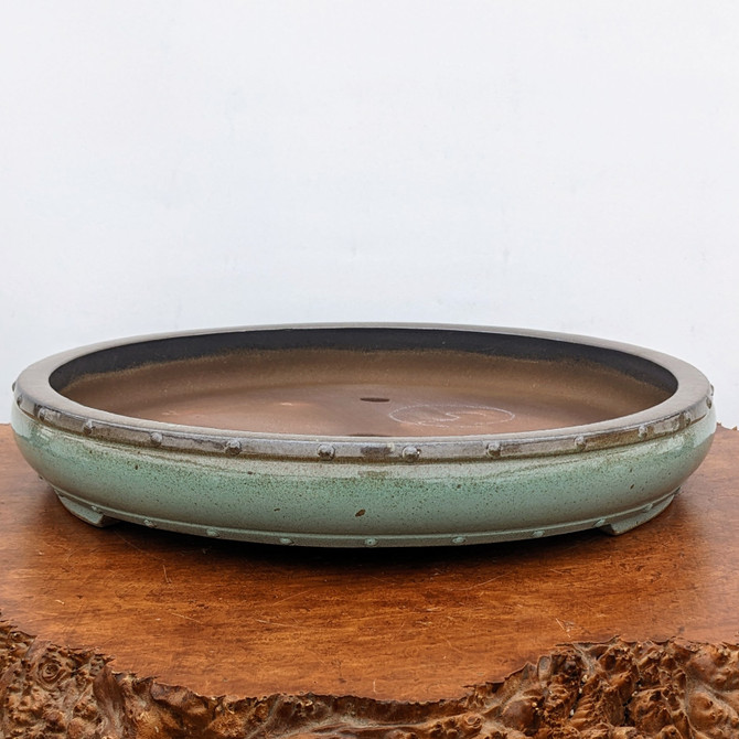 17-Inch Round Glazed Yixing Bonsai Pot (No. 2372c)