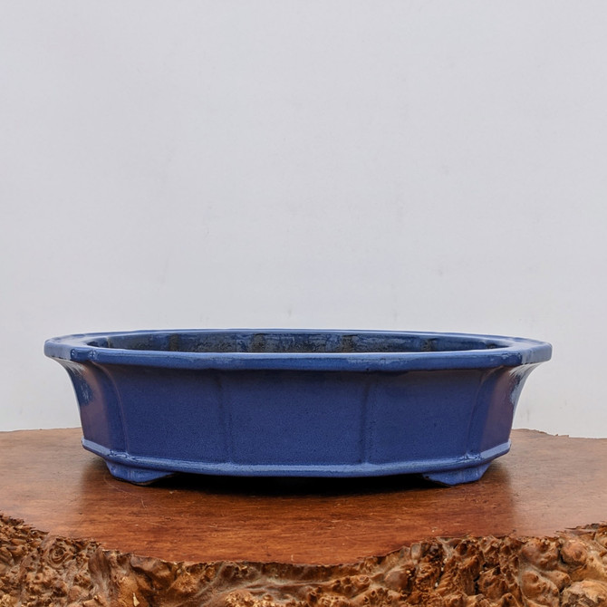 17-Inch Round Glazed Yixing Bonsai Pot (No. 2362a)