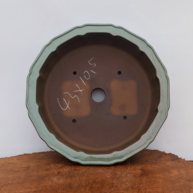 17-Inch Round Glazed Yixing Bonsai Pot (No. 2362c)