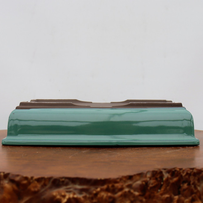 13-15" Green Glazed Japanese Bonsai Pot (No. 1529)