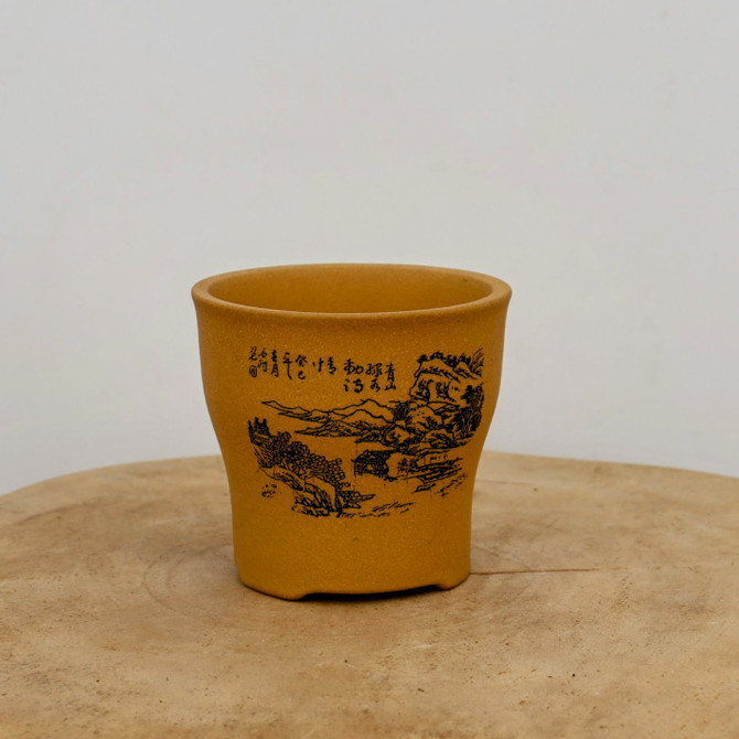 4" Etched Yixing Bonsai Pot (No. 2164)