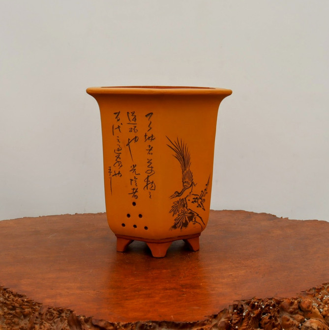 9" Etched Cascade Yixing Bonsai Pot (No. 2194)