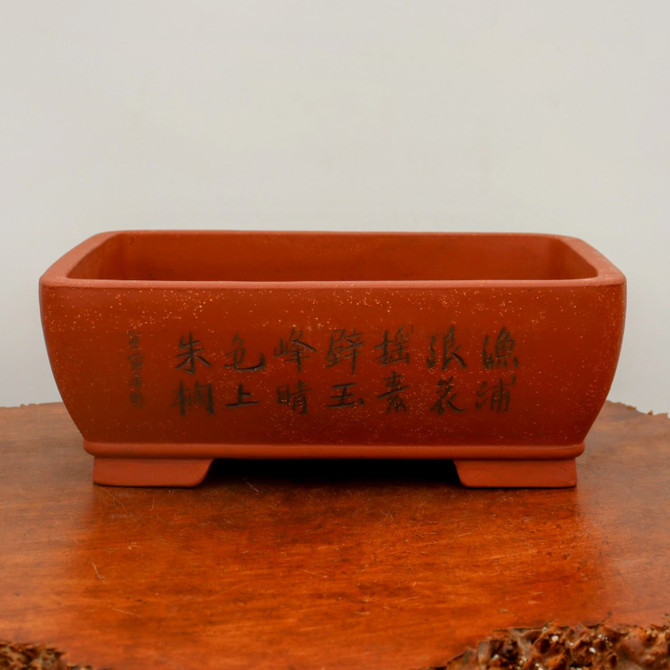 13" Etched Yixing Bonsai Pot (No. 2189)