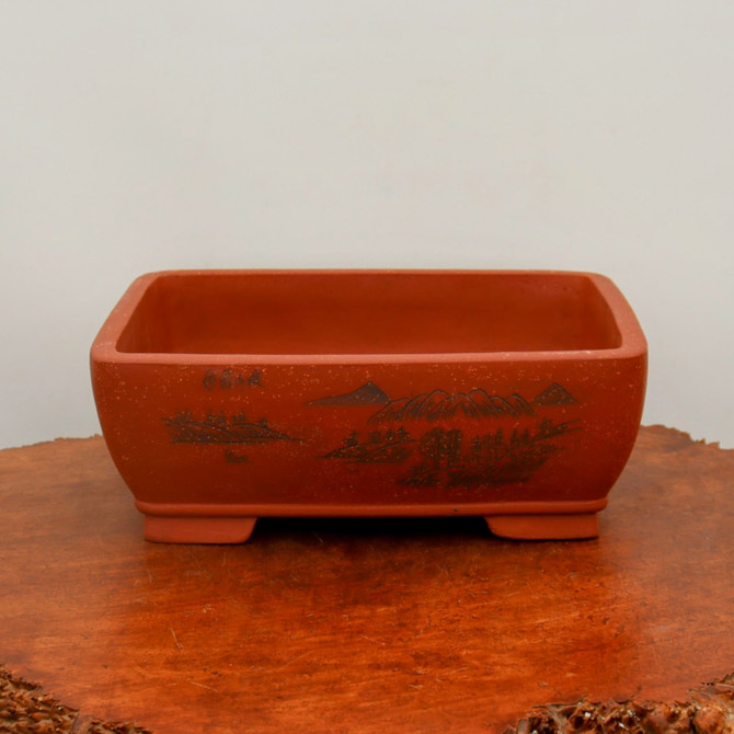 13" Etched Yixing Bonsai Pot (No. 2189)