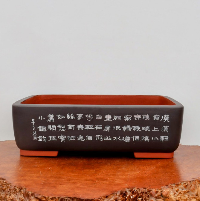 18" Etched Yixing Bonsai Pot (No. 2228)