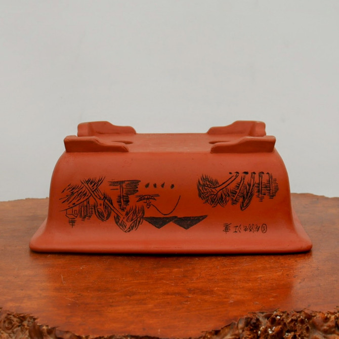 13" Etched Yixing Bonsai Pot (No. 2185)