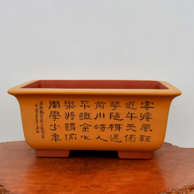 18" Etched Yixing Bonsai Pot (No. 2169)