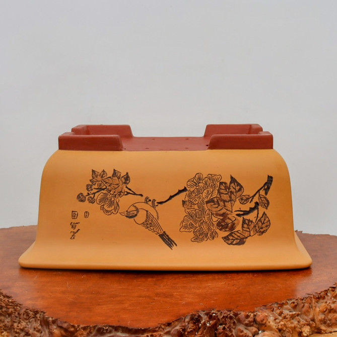 18" Etched Yixing Bonsai Pot (No. 2169)