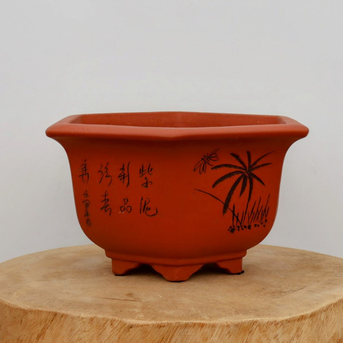 11" Etched Yixing Bonsai Pot (No. 2246)