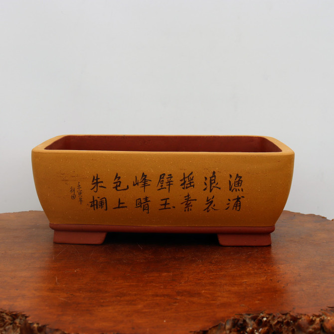 13" Etched Yixing Bonsai Pot (No. 2187)