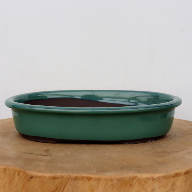 9-12" Green Glazed Japanese Bonsai Pot (No. 1552)