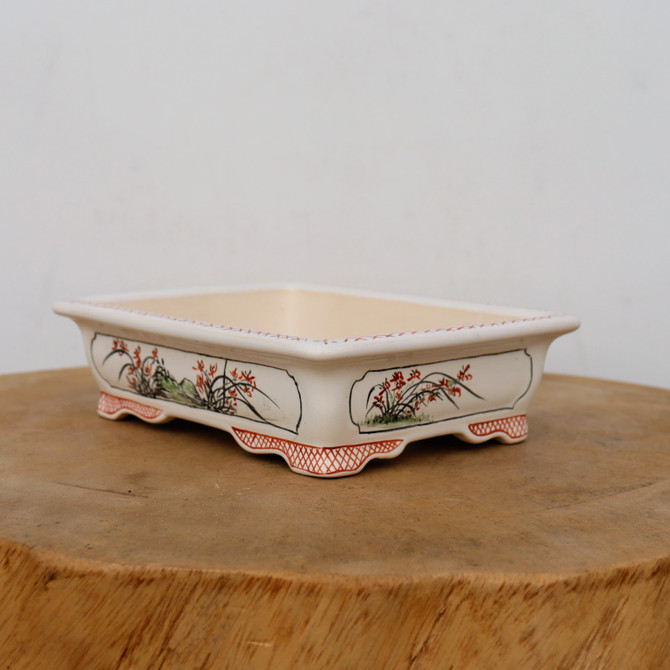 7" Painted Yixing Bonsai Pot (No. 2125a)