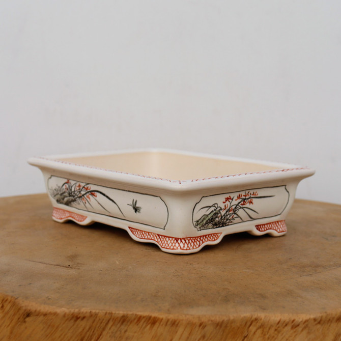 7" Painted Yixing Bonsai Pot (No. 2125a)