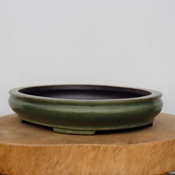 11-Inch Oval Glazed Yixing Bonsai Pot (No. 2301c)