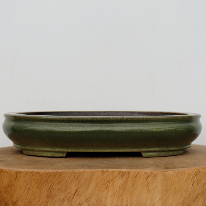 11-Inch Oval Glazed Yixing Bonsai Pot (No. 2301c)