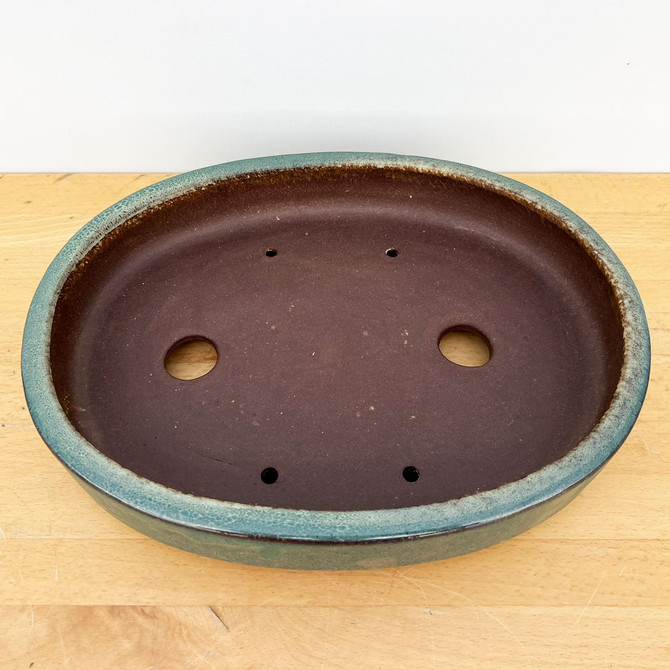 12-Inch Glazed Oval Yixing Bonsai Pot (No. 2302a)