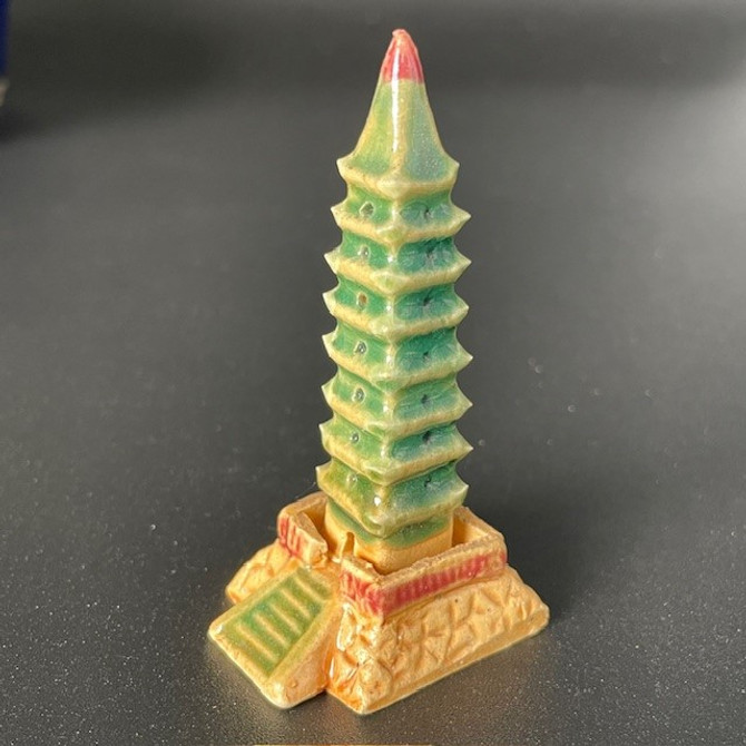 Chinese Figurine Ancient Glazed Tower | (F-117)