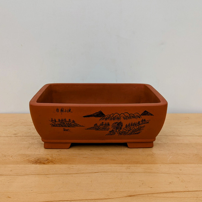 13" Etched Yixing Bonsai Pot (No. 2188)