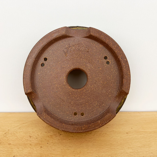 8-Inch Rustic Glazed Handmade Round Jack Hoover Ceramic Pot (No. 347)