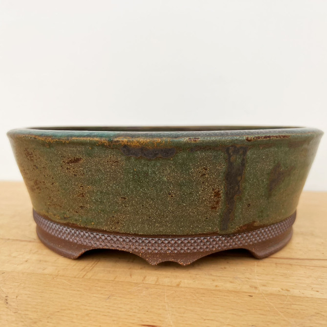 10-Inch Rustic Glazed Handmade Round Jack Hoover Ceramic Pot (No. 360)