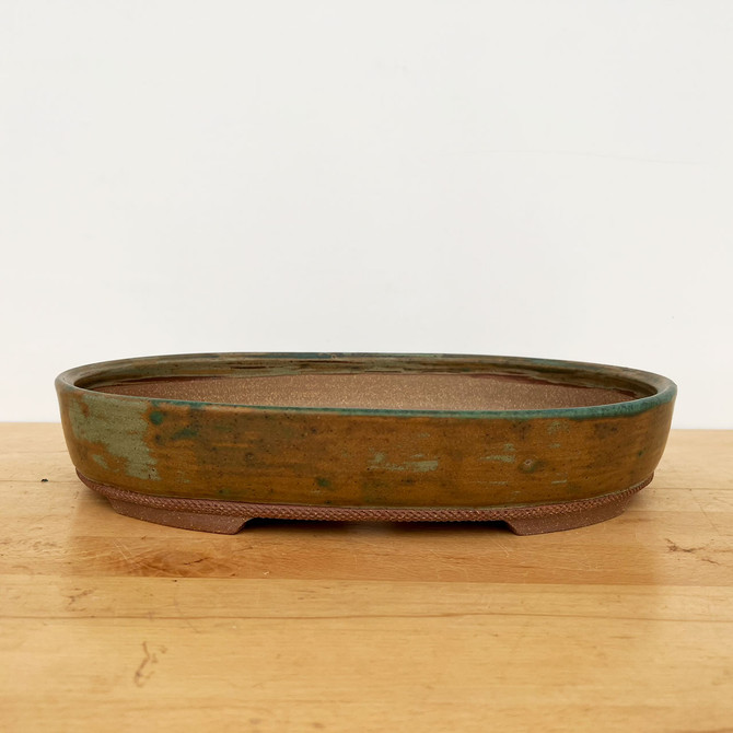 16-Inch Glazed Handmade Oval Jack Hoover Ceramic Pot (No. 373)