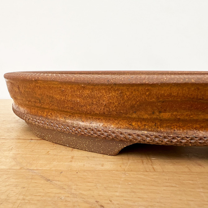 13-Inch Handmade Shallow Oval Jack Hoover Ceramic Pot (No. 445)