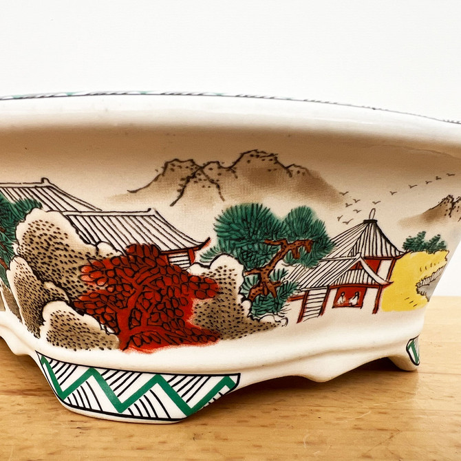 8-Inch Glazed Painted Yixing Bonsai Pot (No. 2515)