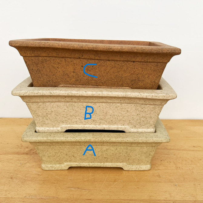 9-Inch Rectangle Yixing Ceramic Bonsai Pot (No. 2524b)