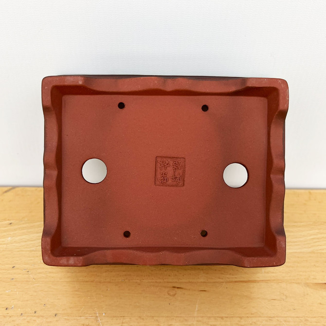 7-Inch Show Quality Unglazed Rectangle Yixing Ceramic Bonsai Pot (No. 2527)