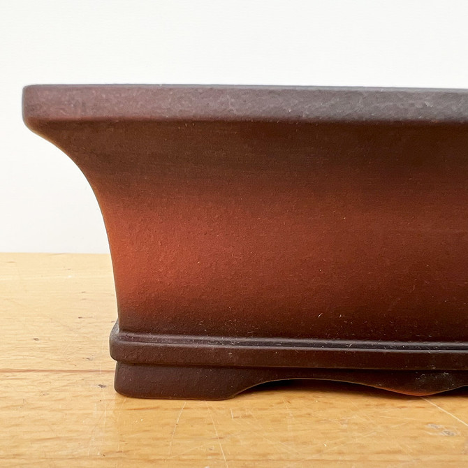 7-Inch Show Quality Unglazed Rectangle Yixing Ceramic Bonsai Pot (No. 2527)