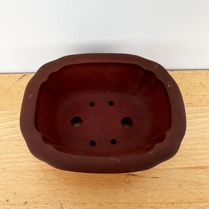 4.5-Inch Show Quality Unglazed Yixing Ceramic Bonsai Pot (No. 2490b)