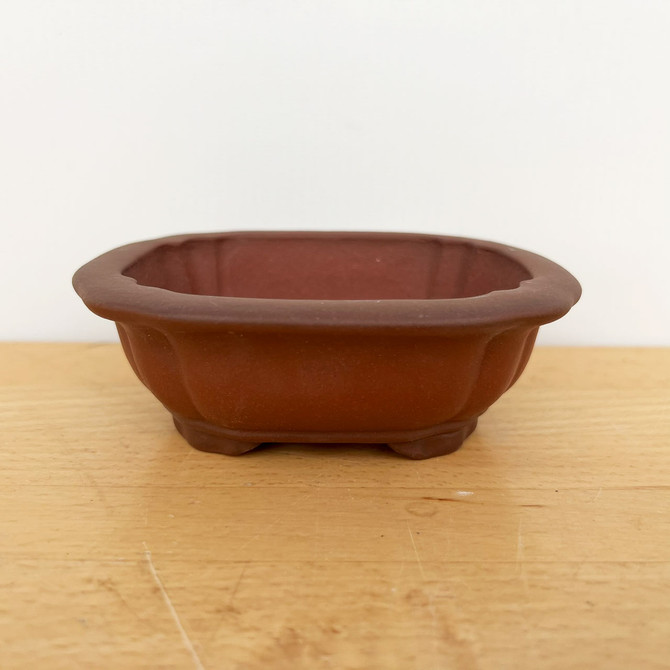 4.5-Inch Show Quality Unglazed Yixing Ceramic Bonsai Pot (No. 2490b)