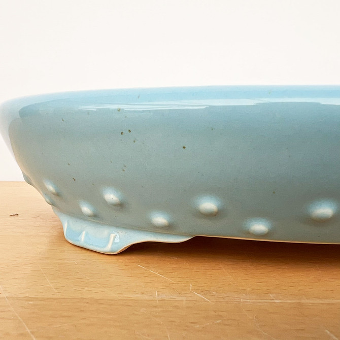 12-Inch Oval Glazed Riveted Yixing Ceramic Bonsai Pot (No. 2512b)