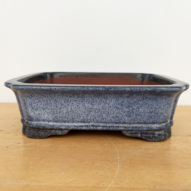 9-Inch Blue / Purple Glazed Yixing Ceramic Bonsai Pot (No. 2547)