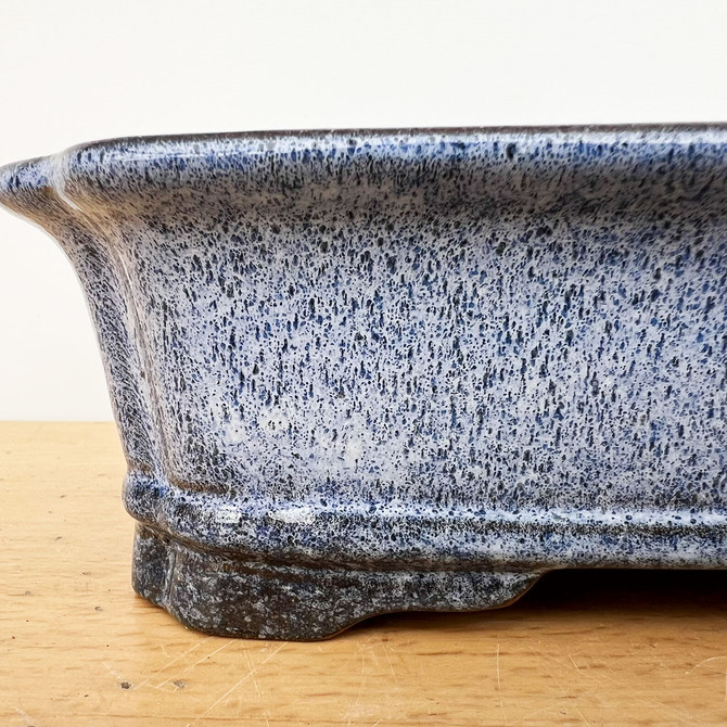 9-Inch Blue / Purple Glazed Yixing Ceramic Bonsai Pot (No. 2547)