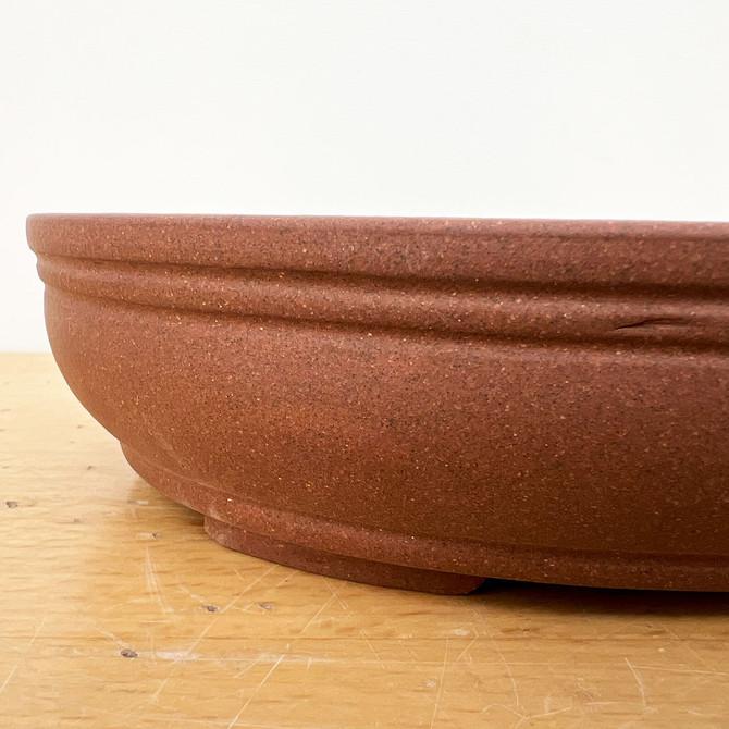 8-Inch Unglazed Oval Yixing Ceramic Bonsai Pot (No. 2554)