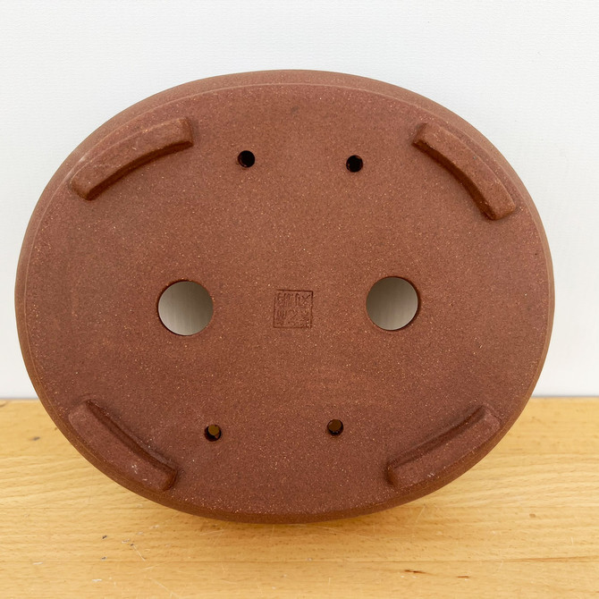 8-Inch Unglazed Oval Yixing Ceramic Bonsai Pot (No. 2554)